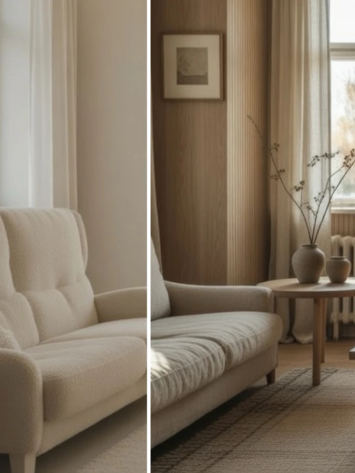 Scandinavian home decor transformation with Renova AI